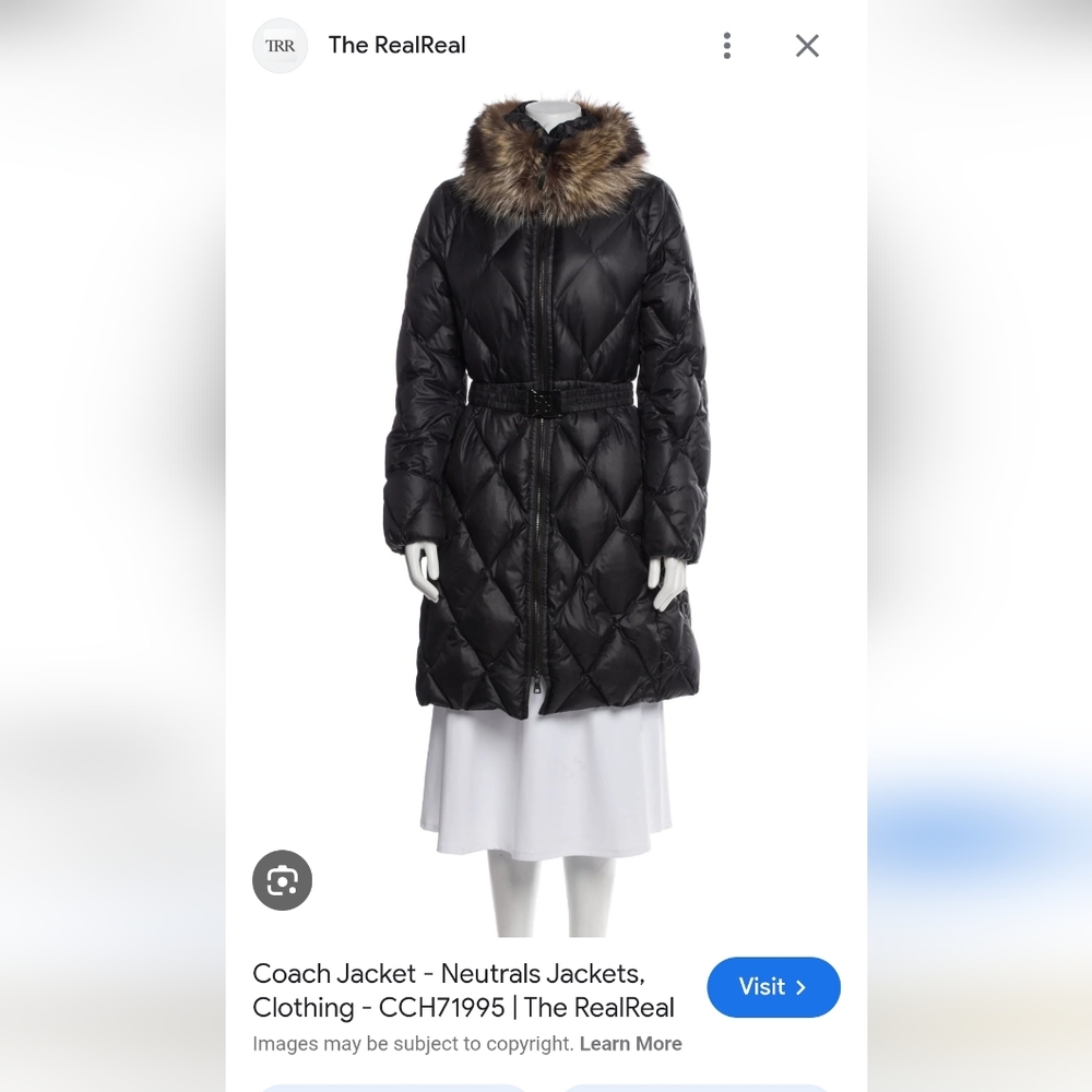 Coach Duck Down Quilted Belted Long Puffer Coat Black XS - Picture 16 of 16